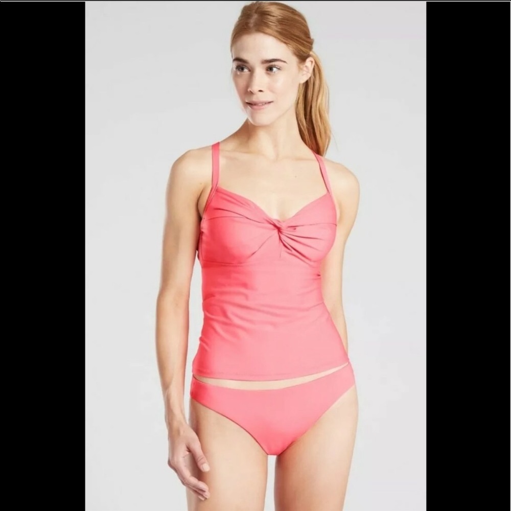 NWT Athleta Twist Up Tankini Top 36B/C Pink Swim